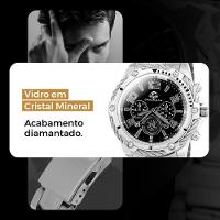 Relógio Masculino Prata Aço Inox + Pulseira Pai Nosso Casual Social Robusto Analogico Original - 7