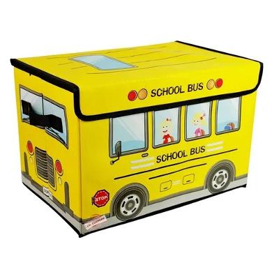 Bau Puff Organizador Infantil Quarto Sala Brinquedoteca Creche Porta Treco Multiuso Kids Amarelo