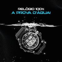 Relógio Masculino Digital Prova Dagua + Relogio Silicone Esportivo Pulseira Ajustavel Original Data - 5