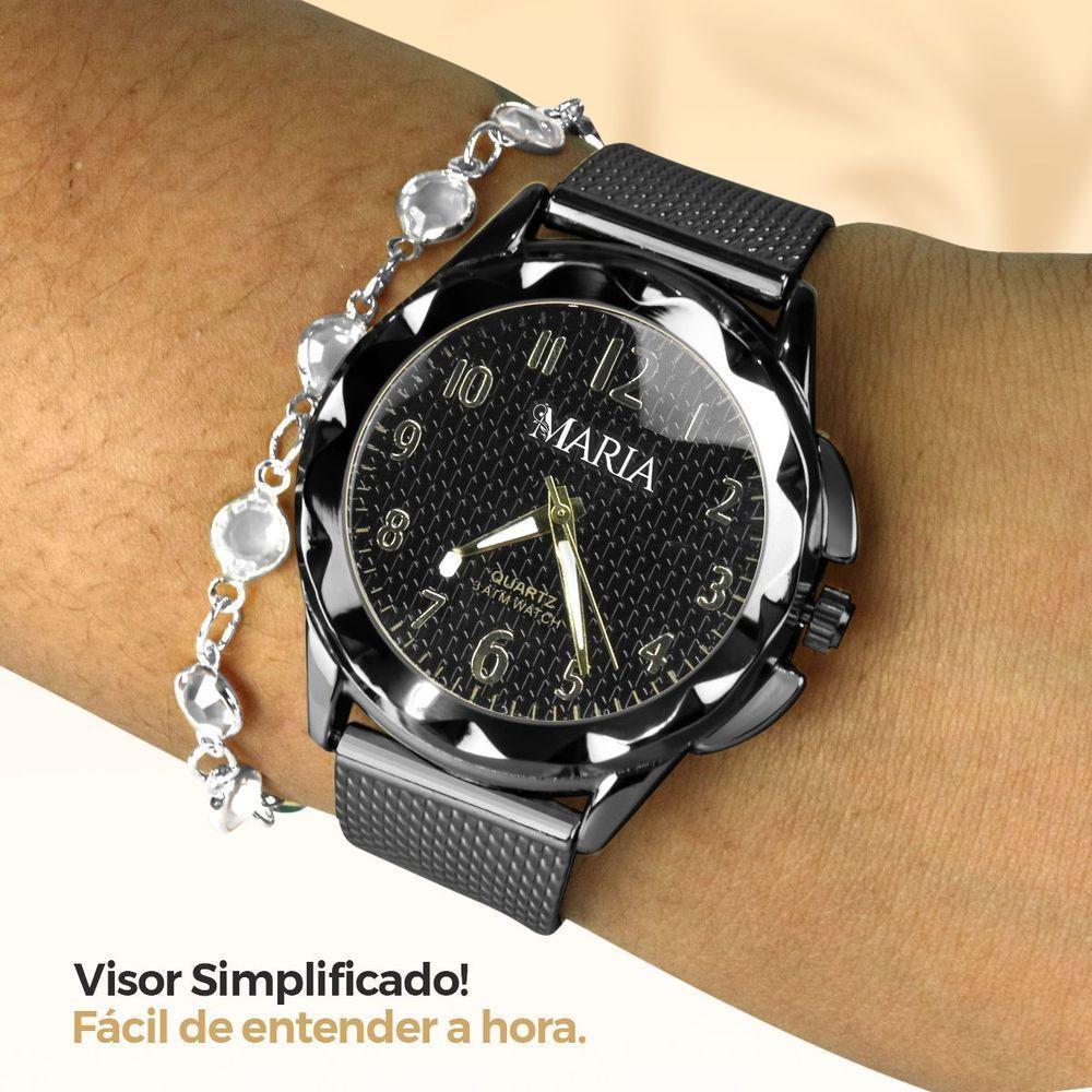 Relogio De Pulso Feminino Aço Inox Qualidade Premium Verde Social Presente Original Casual - 2