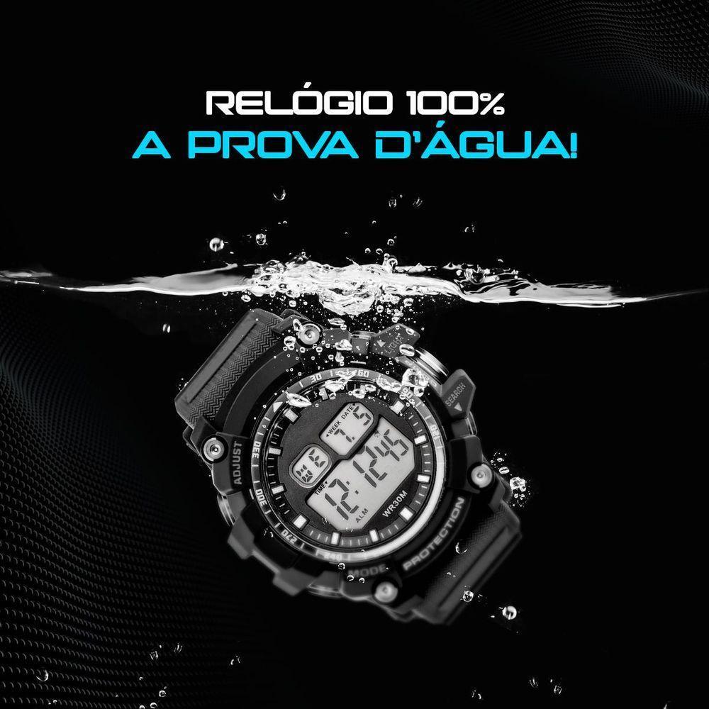 Relogio Prova Dagua Digital Masculino Preto Original + Caixa Original Data Esportivo Cronometro - 4