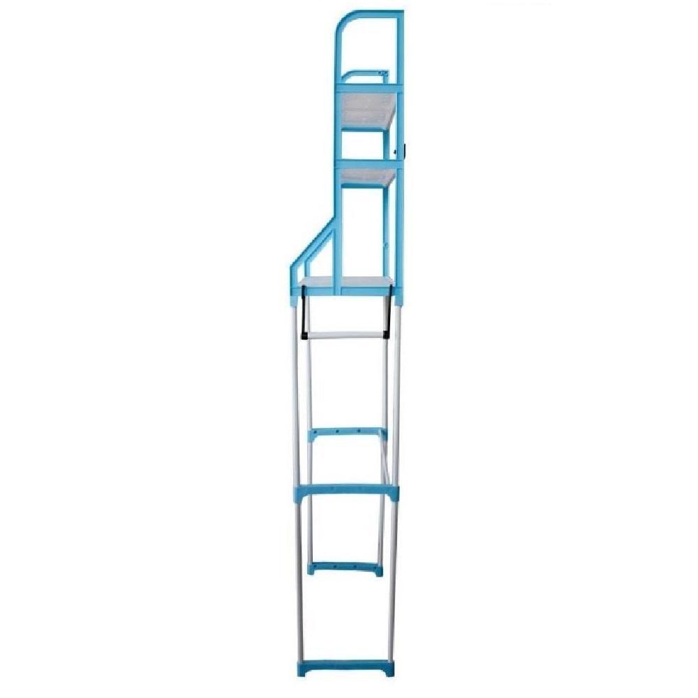 Estante Rack Desmontavel 3 Prateleiras Portatil Para Banheiro Lavanderia Vaso Sanitario Toalhas Acessorios Azul - 4