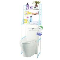 Estante Rack Desmontavel 3 Prateleiras Portatil Para Banheiro Lavanderia Vaso Sanitario Toalhas Acessorios Azul - 2