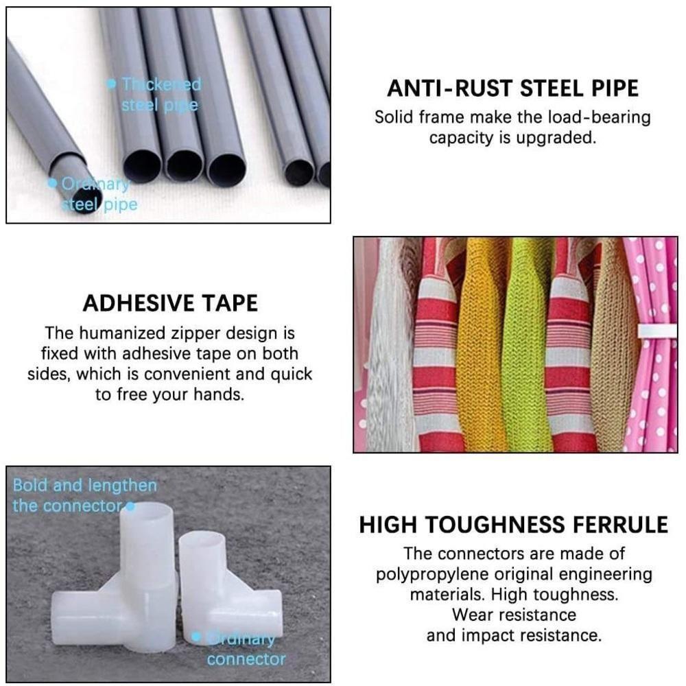 Guarda Roupa Grande 105cm Estante Cabideiro Arara Portatil Multiuso Sapatos Roupas Praia Vermelho Luxo - 5