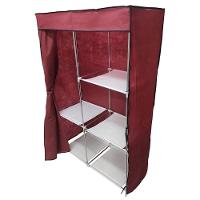 Guarda Roupa Grande 105cm Estante Cabideiro Arara Portatil Multiuso Sapatos Roupas Praia Vermelho Luxo - 3