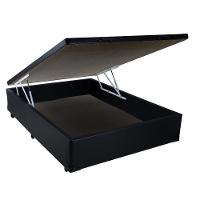 Cama Box Baú Casal Sintético Preto 138x188 - 3