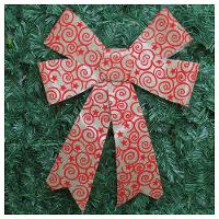 Kit 10 Enfeite árvore Natal Laço Arabesco Com Veludo 42 Cm - 1