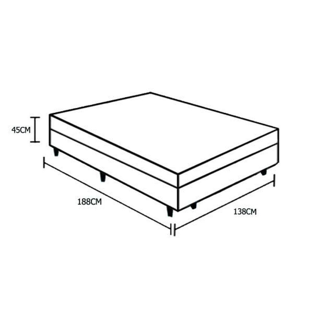 Cama Box Baú Casal Sintético Branco 138x188 - 2