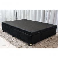 Cama Box Baú Casal Sintético Preto 38x138x188 - 2