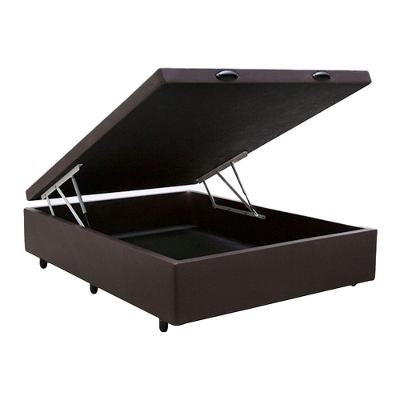 Cama Box Baú Casal Sintético Marrom 138x188