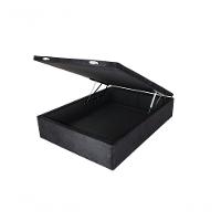 Cama Box Baú Casal Sintético Preto 138x188 - 4