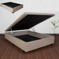 Cama Box Baú Casal Suede 138x188 Bege - 2