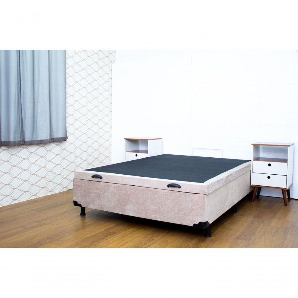 Cama Box Baú Casal Suede 138x188 Bege - 3