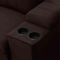 Sofá Retrátil Reclinável 3 Lugares 225Cm Baluart F05 Veludo Marrom - 3
