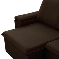 Sofá Retrátil Reclinável 3 Lugares 225Cm Baluart F05 Veludo Marrom - 5