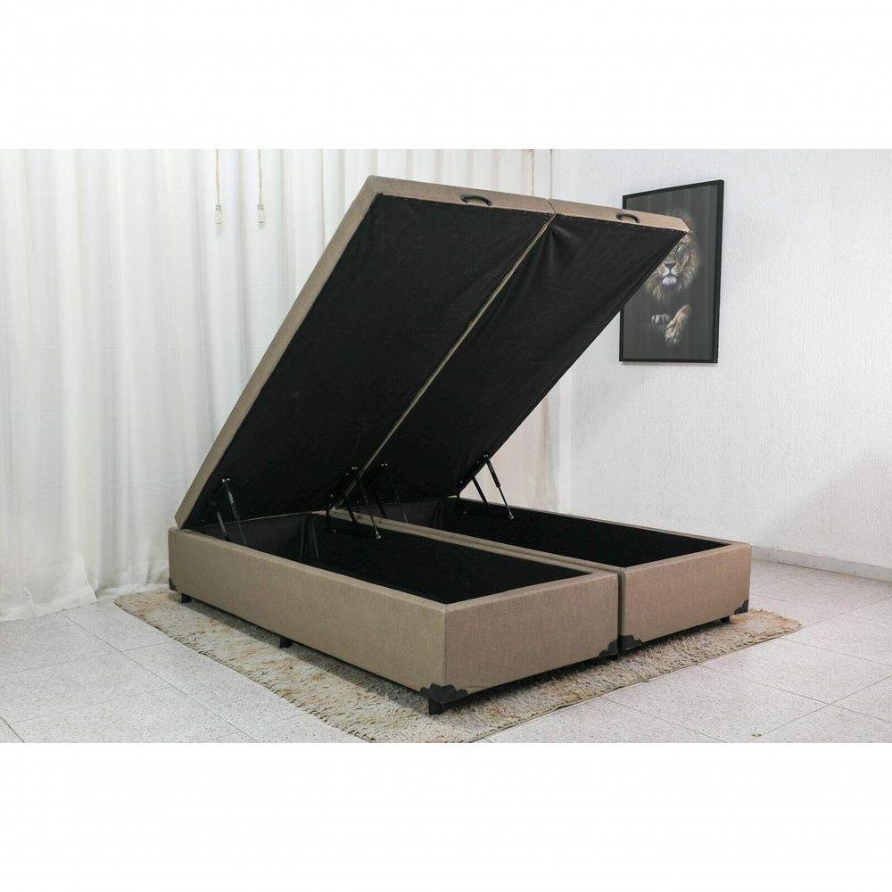 Cama Box Baú Queen Bipartido Suede Bege 158x198 - 3