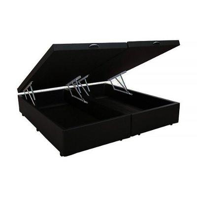 Cama Box Baú Queen Bipartido Suede Preto 158x198