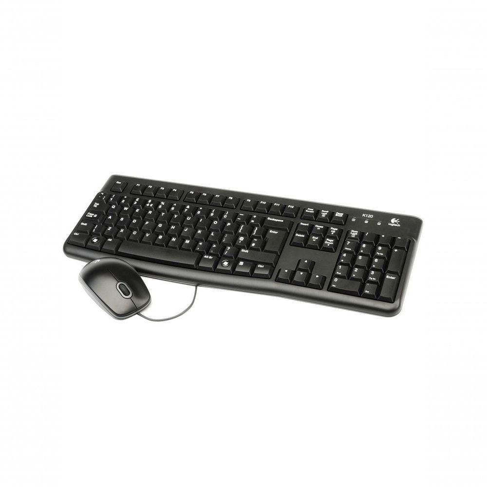 Teclado E Mouse Logitech Mk120 Usb Preto Com Fio - 1