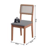 Conjunto De Mesa Sala De Jantar Ripada 1,60m 6 Cadeiras Santiago Dobuê Madeirado / Cinza