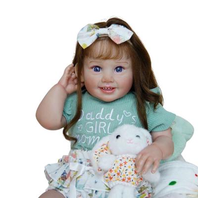 Bebe Reborn Menina Sorridente Cabelo Enraizado Macio Artesanal Realista