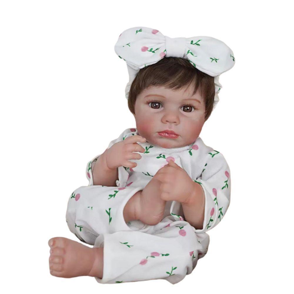 Bebê Reborn Menina Toda De Vinil De Silicone Artesanal Olhos Abertos Cabelo Implantado Fio A Fio - 2