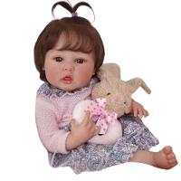 Bebê Reborn Menina Toda Em Vinil De Silicone Artesanal Cabelo Implantado Fio A Fio - 3