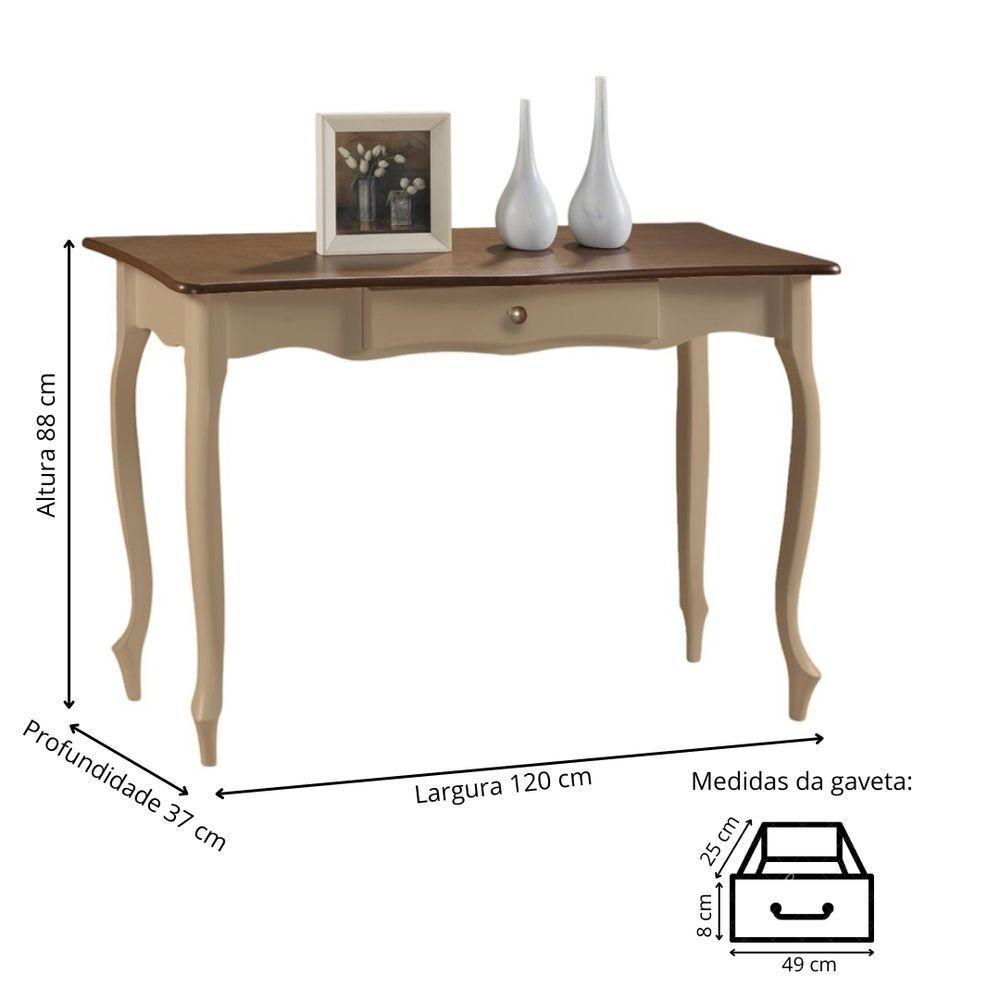 Aparador Para Sala 1 Gaveta Pés Luiz Xv - Amêndoa Com Tampo Imbuia Glazer - 5