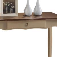 Aparador Para Sala 1 Gaveta Pés Luiz Xv - Amêndoa Com Tampo Imbuia Glazer