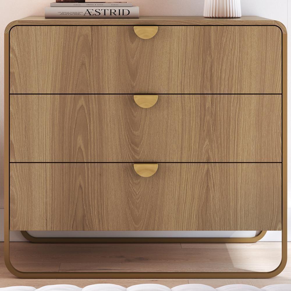 Comoda E 02 Mesas De Cabeceira Organica Artesano Hanover Dourado - 2