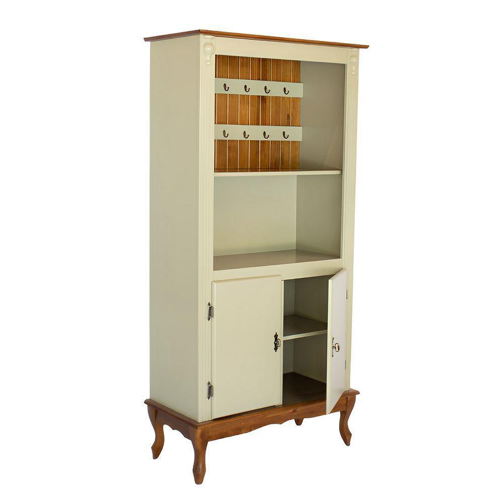 Armário De Cozinha Cantinho Do Café Pés Luiz Xv - Verde Chá Com Base E Tampo E Ripado Imbuia Glazer - 3