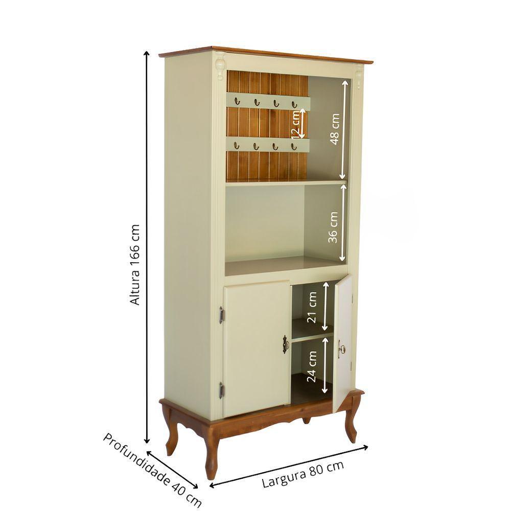 Armário De Cozinha Cantinho Do Café Pés Luiz Xv - Verde Chá Com Base E Tampo E Ripado Imbuia Glazer - 4