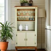 Armário De Cozinha Cantinho Do Café Pés Luiz Xv - Verde Chá Com Base E Tampo E Ripado Imbuia Glazer - 2