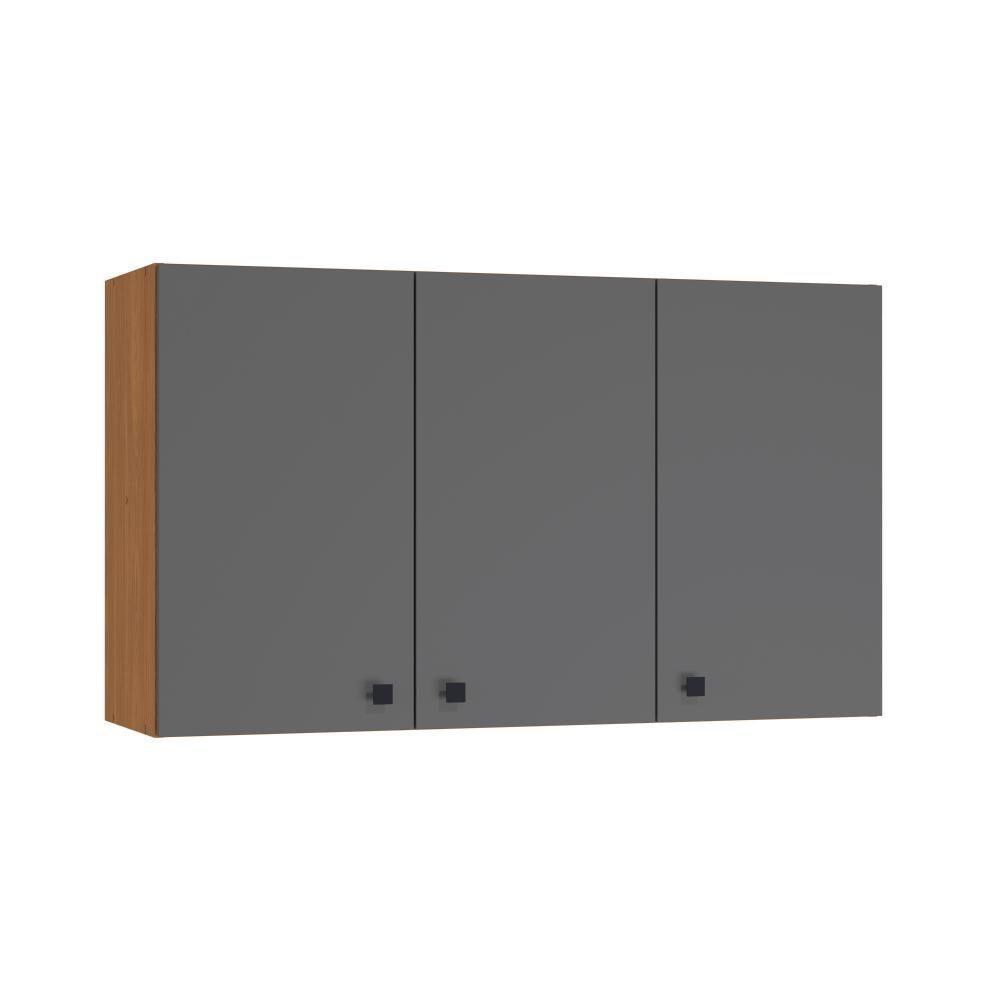Armário Aéreo Kappesberg Pixel 3 Portas Canela/cinza Sagrado 120cm - 1
