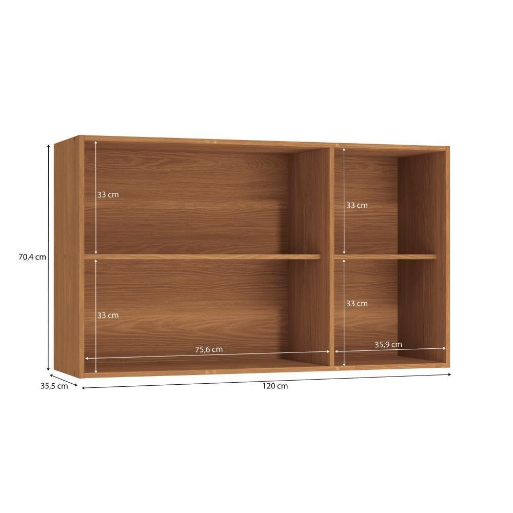 Armário Aéreo Kappesberg Pixel 3 Portas Canela/cinza Sagrado 120cm - 5