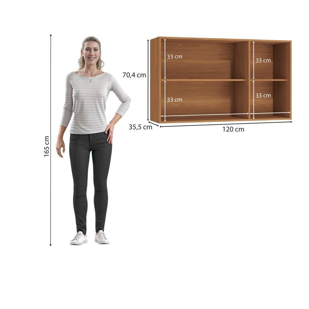 Armário Aéreo Kappesberg Pixel 3 Portas Canela/cinza Sagrado 120cm - 7