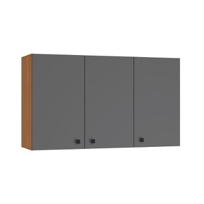 Armário Aéreo Kappesberg Pixel 3 Portas Canela/cinza Sagrado 120cm