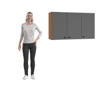 Armário Aéreo Kappesberg Pixel 3 Portas Canela/cinza Sagrado 120cm - 6