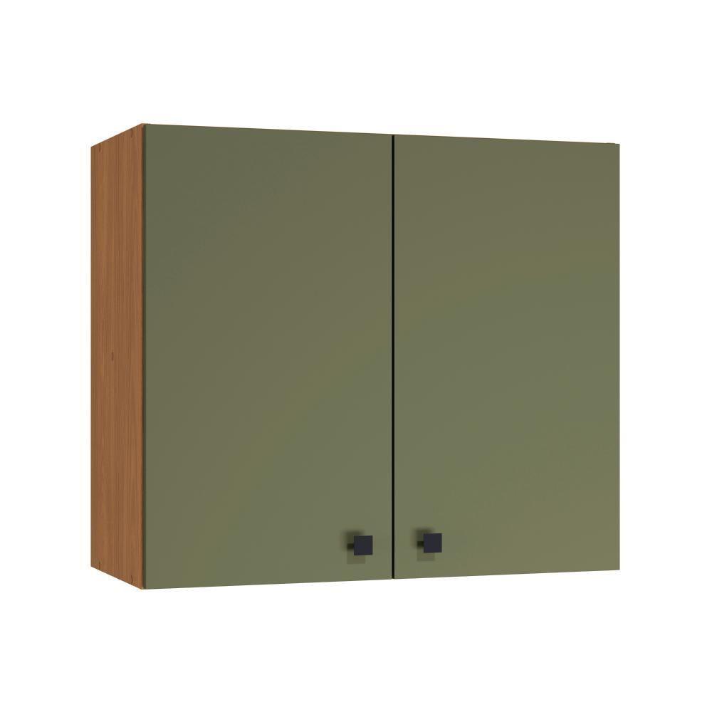 Armário Aéreo Kappesberg Pixel 2 Portas Canela/verde Frevo 80cm - 1