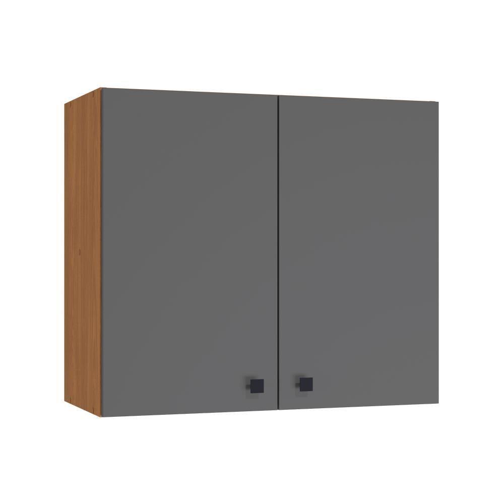 Armário Aéreo Kappesberg Pixel 2 Portas Canela/cinza Sagrado 80cm - 1