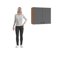 Armário Aéreo Kappesberg Pixel 2 Portas Canela/cinza Sagrado 80cm - 8