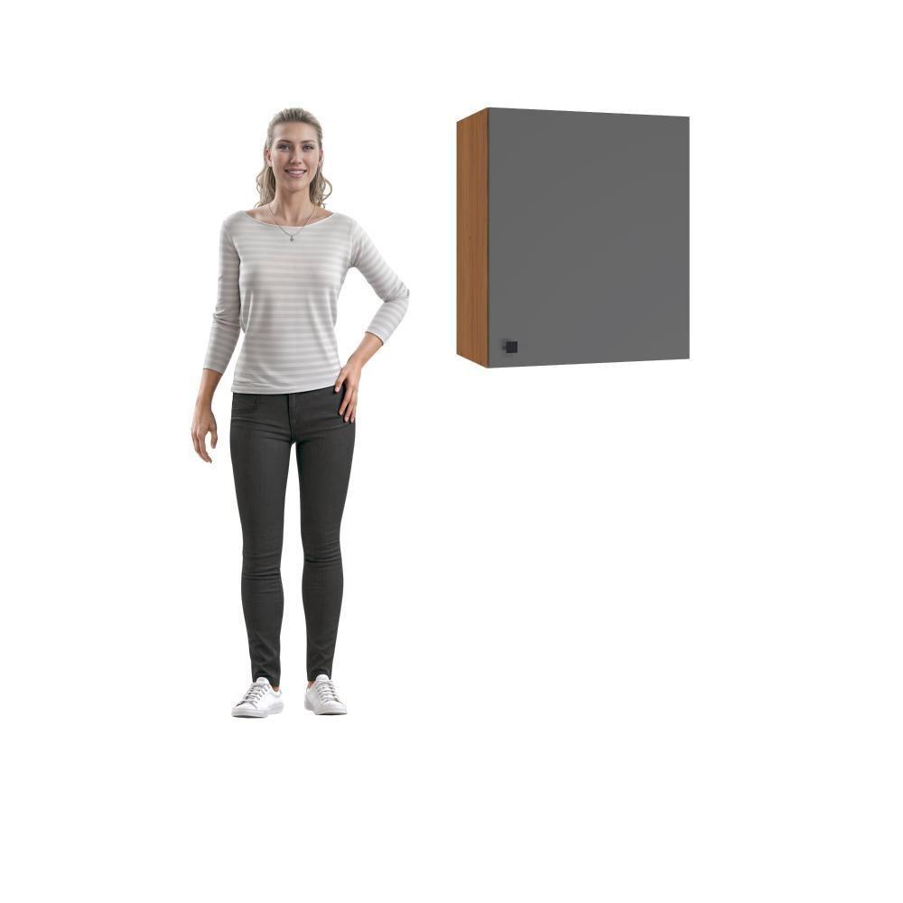 Armário Aéreo Kappesberg Pixel 1 Porta Canela/cinza Sagrado 60cm - 7