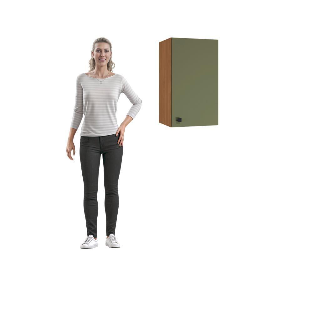 Armário Aéreo Kappesberg Pixel 1 Porta Canela/verde Frevo 40cm - 7