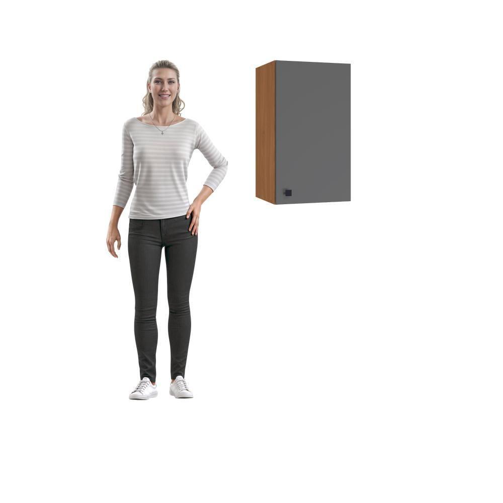 Armário Aéreo Kappesberg Pixel 1 Porta Canela/cinza Sagrado 40cm - 8