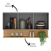 Armario Aereo 3 Portas 120 Cm Line Ktp Gris Cp Freijo - 5