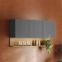 Armario Aereo 3 Portas 120 Cm Line Ktp Gris Cp Freijo - 6