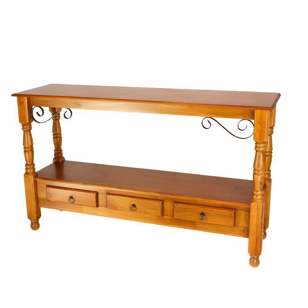 Aparador Para Sala Rústico Com 3 Gavetas E Pés Torneados - Imbuia Glazer - 2