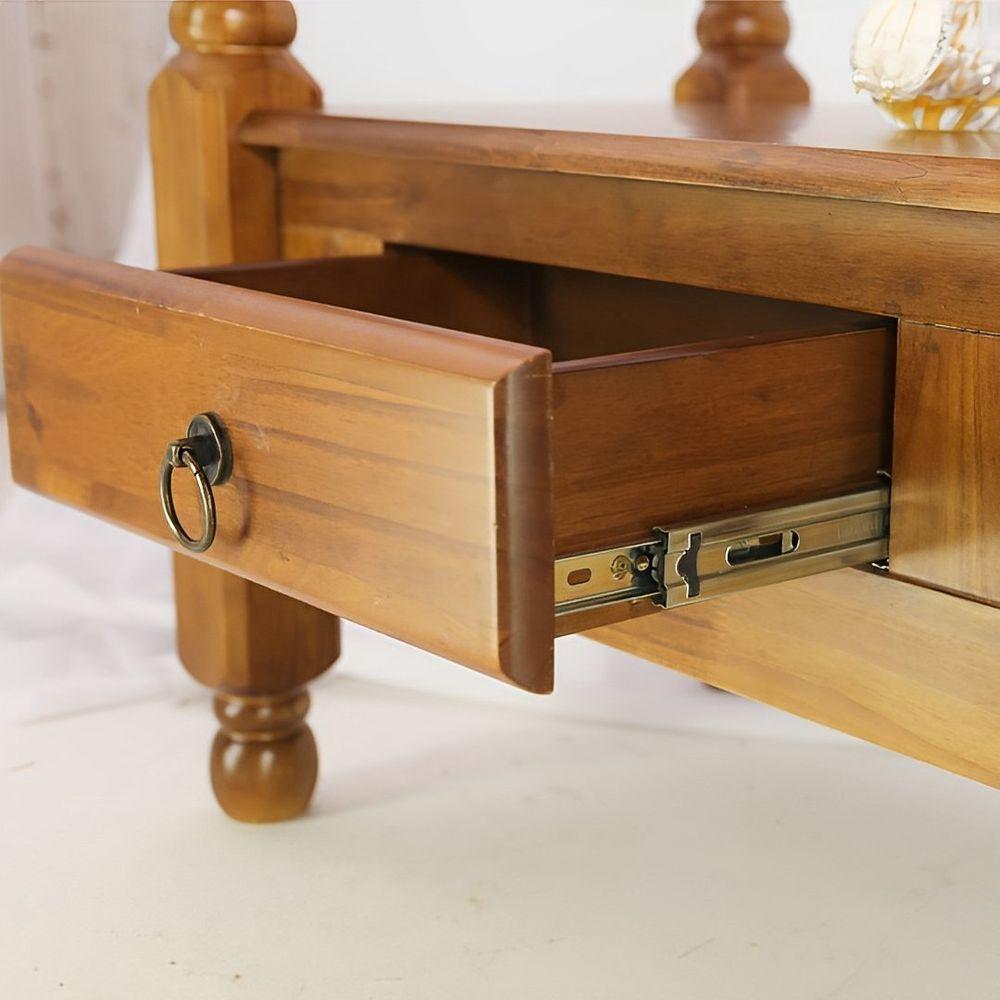 Aparador Para Sala Rústico Com 3 Gavetas E Pés Torneados - Imbuia Glazer - 3