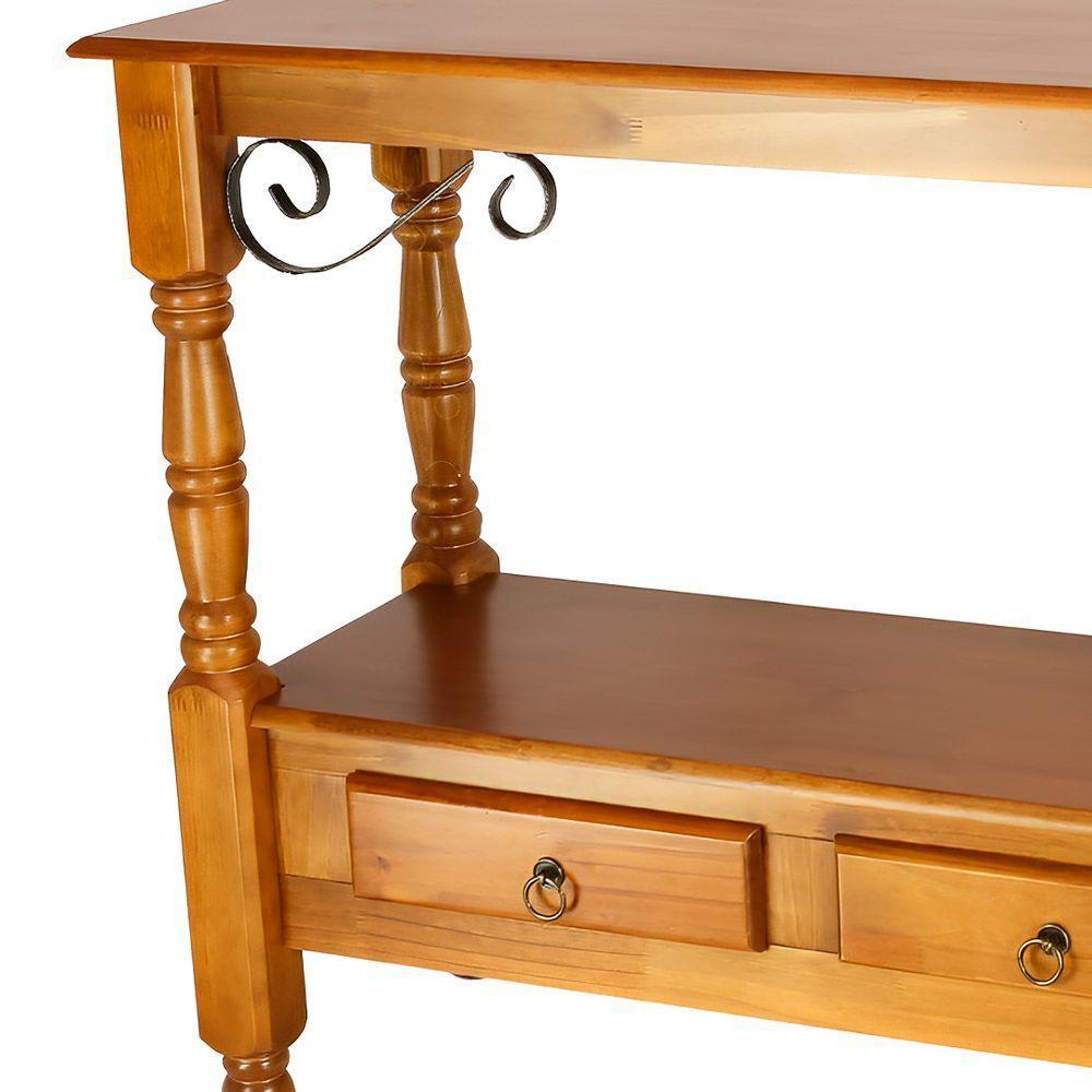 Aparador Para Sala Rústico Com 3 Gavetas E Pés Torneados - Imbuia Glazer - 4