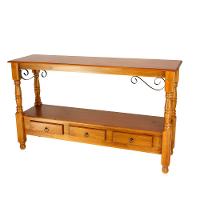 Aparador Para Sala Rústico Com 3 Gavetas E Pés Torneados - Imbuia Glazer - 2