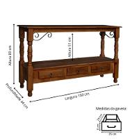 Aparador Para Sala Rústico Com 3 Gavetas E Pés Torneados - Castanho Envelhecido - 4